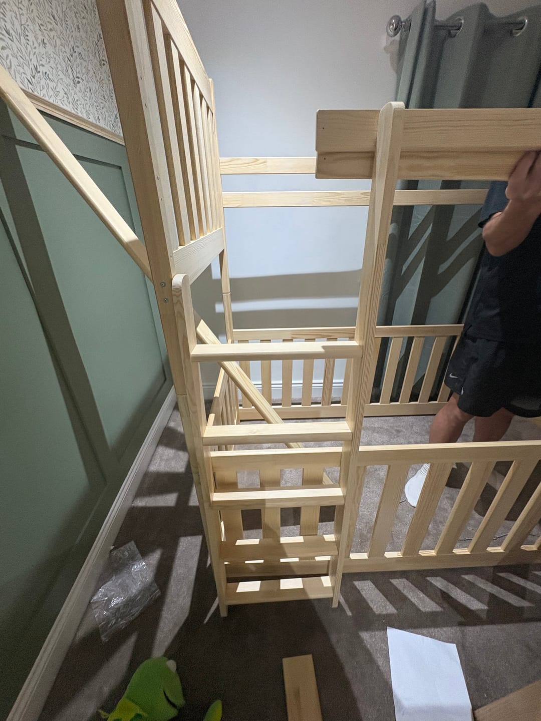 Customer photo review of Wooden Bunk Bed Cris with Cot Bed