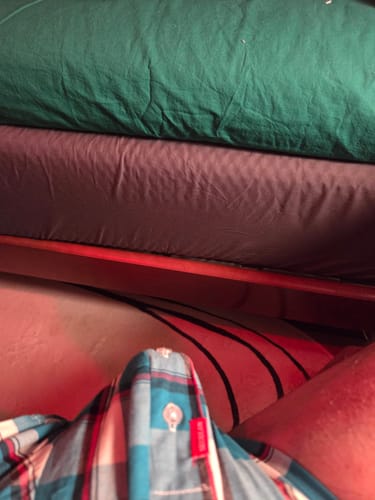 Customer photo review of Mens Plaid Front Pouch Boxer Shorts