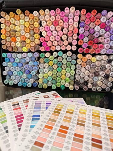 Customer photo review of Ohuhu - Set 320 Marcadores al Alcohol Honolulu B Doble Punta