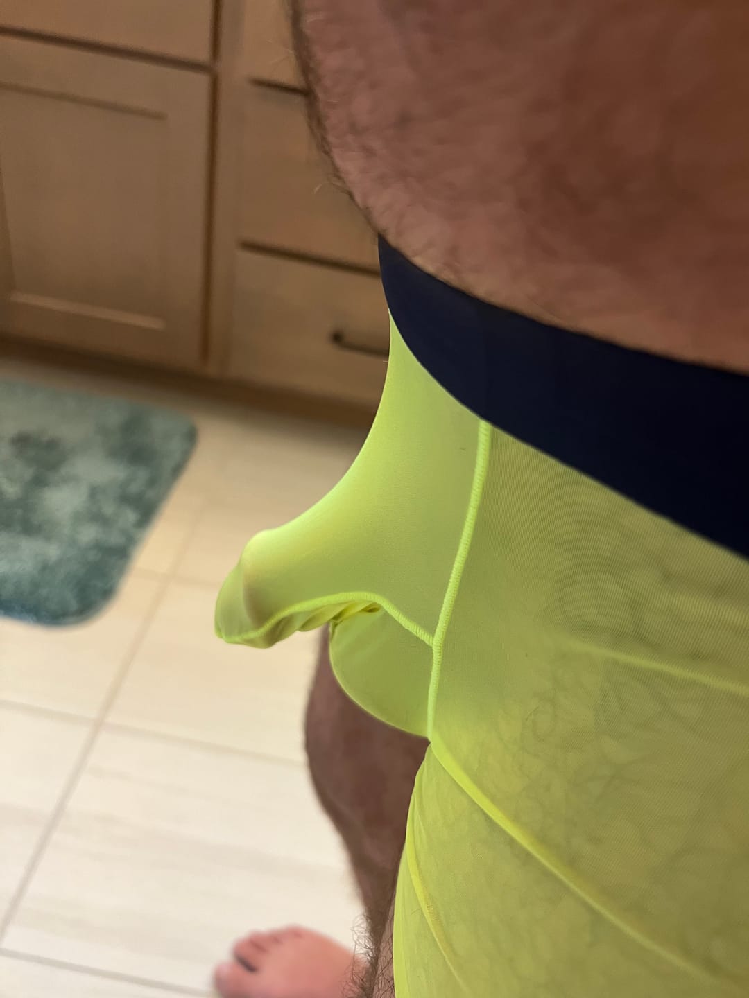 Customer photo review of 2 Pack Men's Ice Silk Separated Pouch Breathable Stretch Fit Trunks