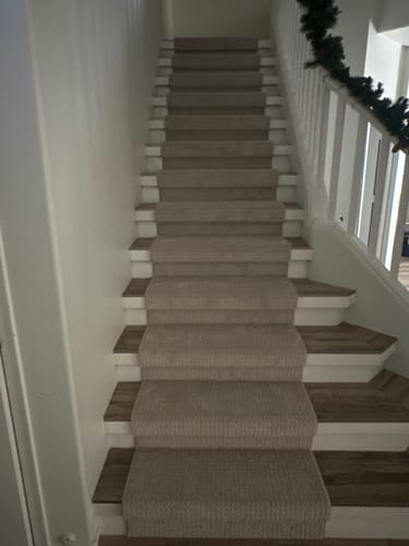 Customer photo review of Ultimate Image Harmony Tan Stair Runner Landing