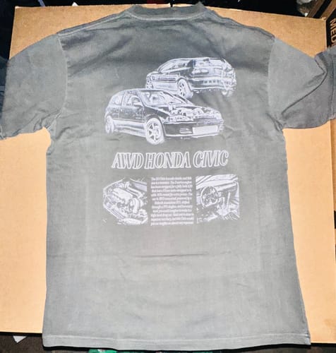 Customer photo review of AWD Civic Tee- Faded Black