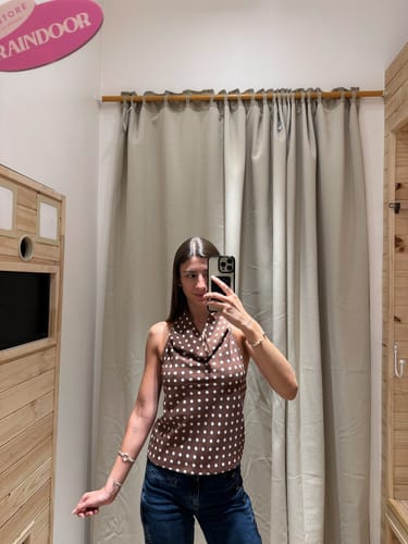 Customer photo review of Top Polka Dot Brown