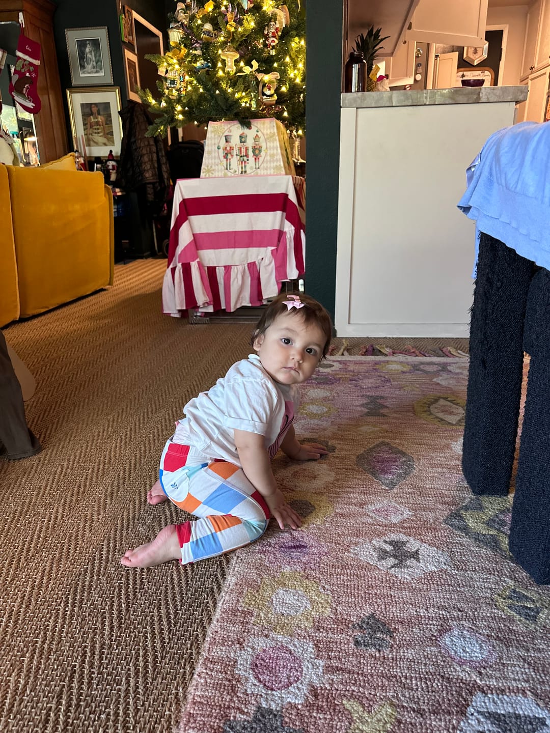 Customer photo review of Recycled Cotton Checkered Baby Leggings