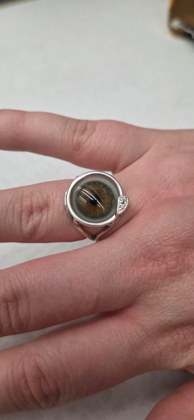 Customer photo review of Custom Skeleton Eye Ring With Diamond