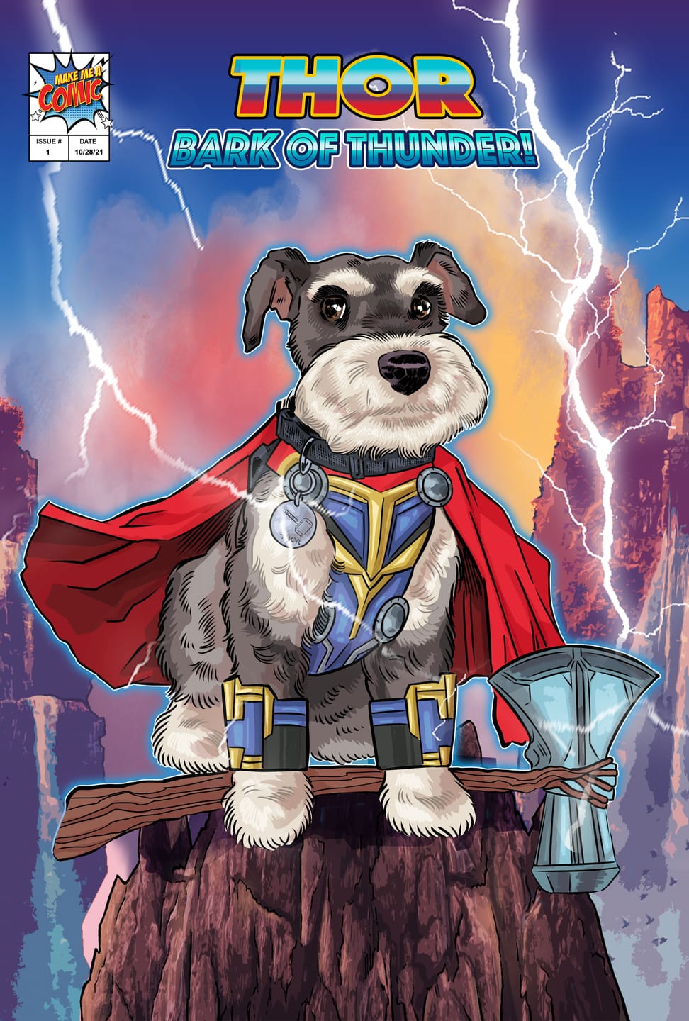 Customer photo review of Turn someone you love into a comic character on their very own custom comic book cover