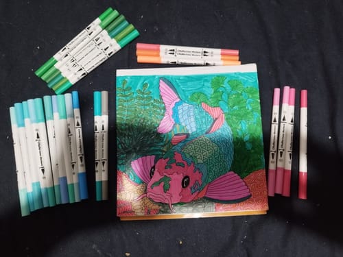 Customer photo review of Ohuhu - Set 160 Marcadores a Base de Agua Maui Doble Punta