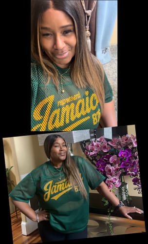 Customer photo review of Represent Jamaica Mesh Jersey (Green)