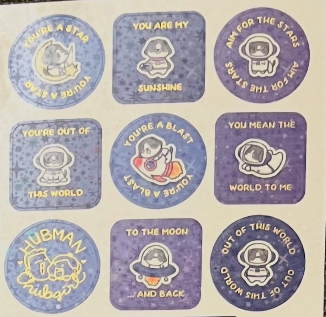 Customer photo review of Blast Off Variety Sticker Pack