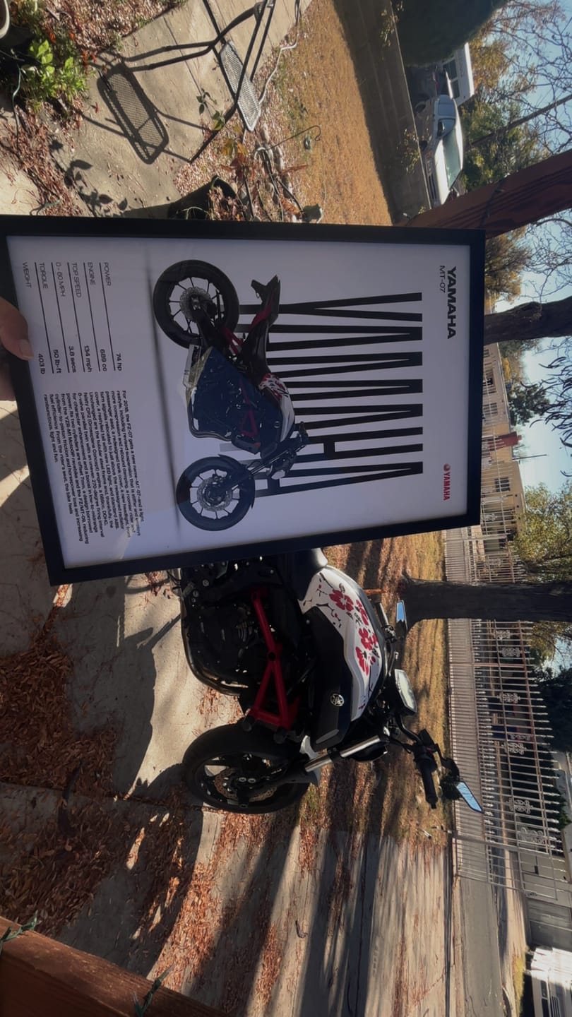 Customer photo review of Editorial Custom Motorcycle Poster – Artist Handmade