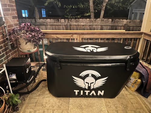 Customer photo review of Black Triumph Cold Plunge Tub + Chiller Bundle