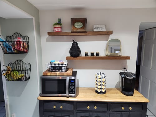 Customer photo review of RECLAIMED WOOD FLOATING SHELVES