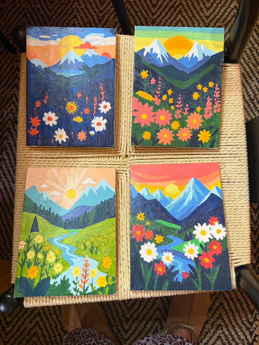 Customer photo review of 6 Mini Paintings - Colorful Landscapes Set