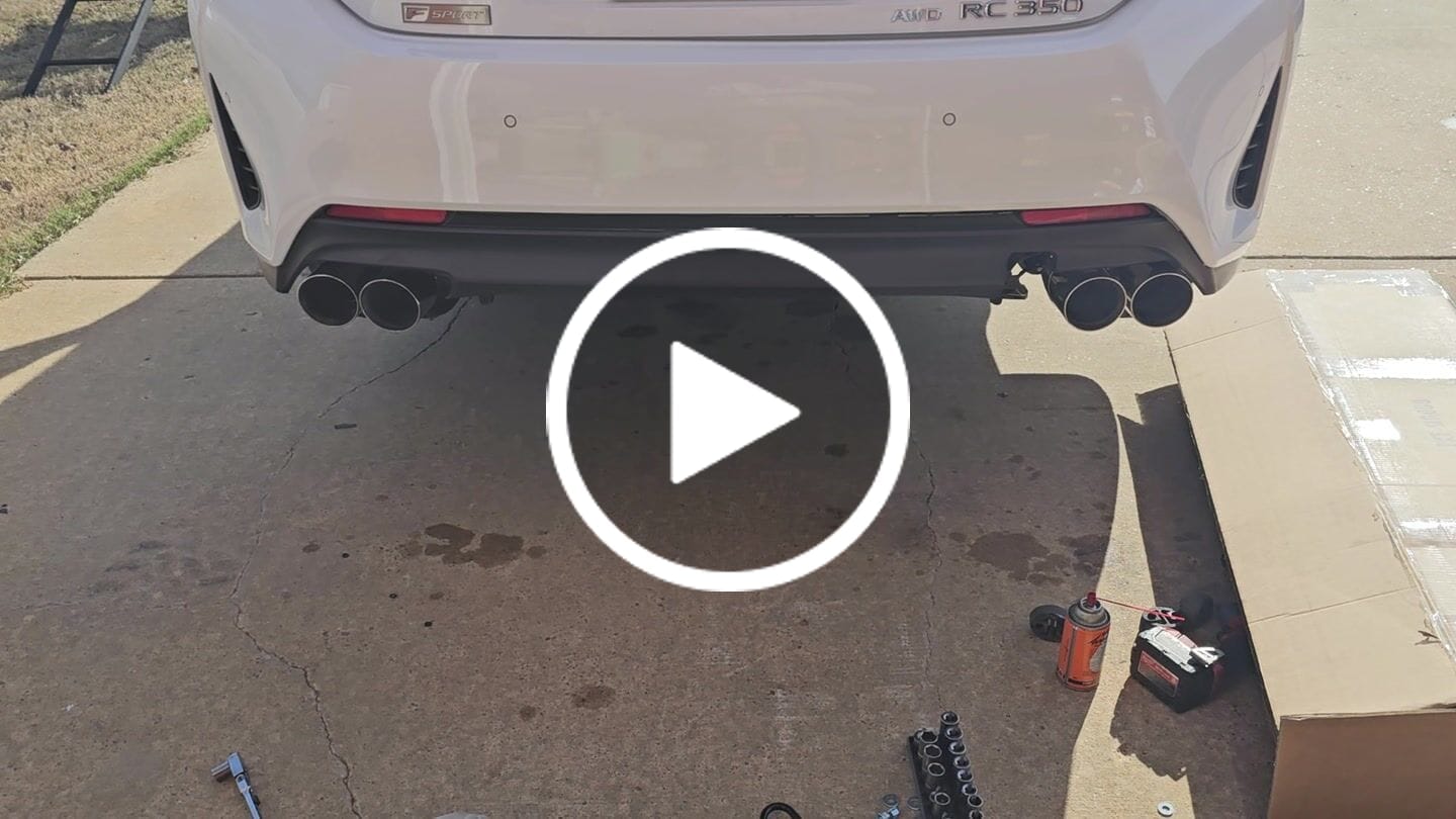 Customer video review of 2015-Up Lexus RC200t 300 350 Muffler Delete Axle Back Quad Tips Exhaust