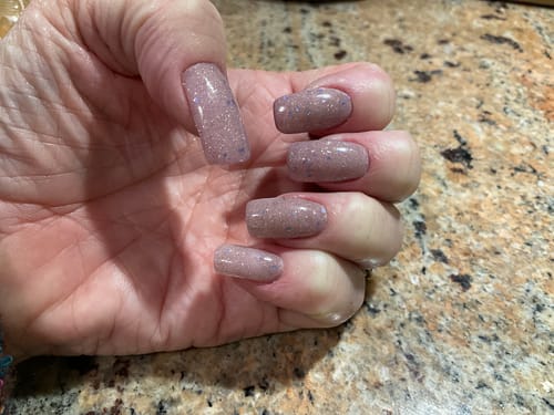 Customer photo review of MC12 Starburst Purple Glitter Dip Powder