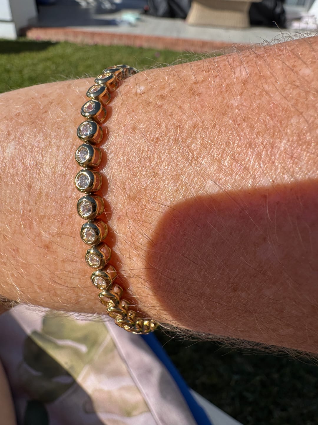 Customer photo review of Classic Bezel Tennis Bracelet