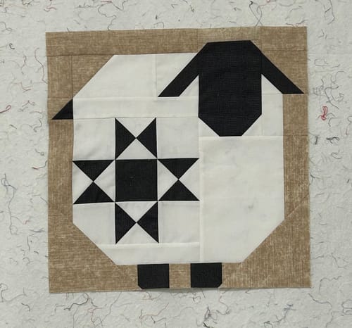 Customer photo review of Wooly Stars Sheep Pre Cut Quilt Kit featuring Moda Thatched