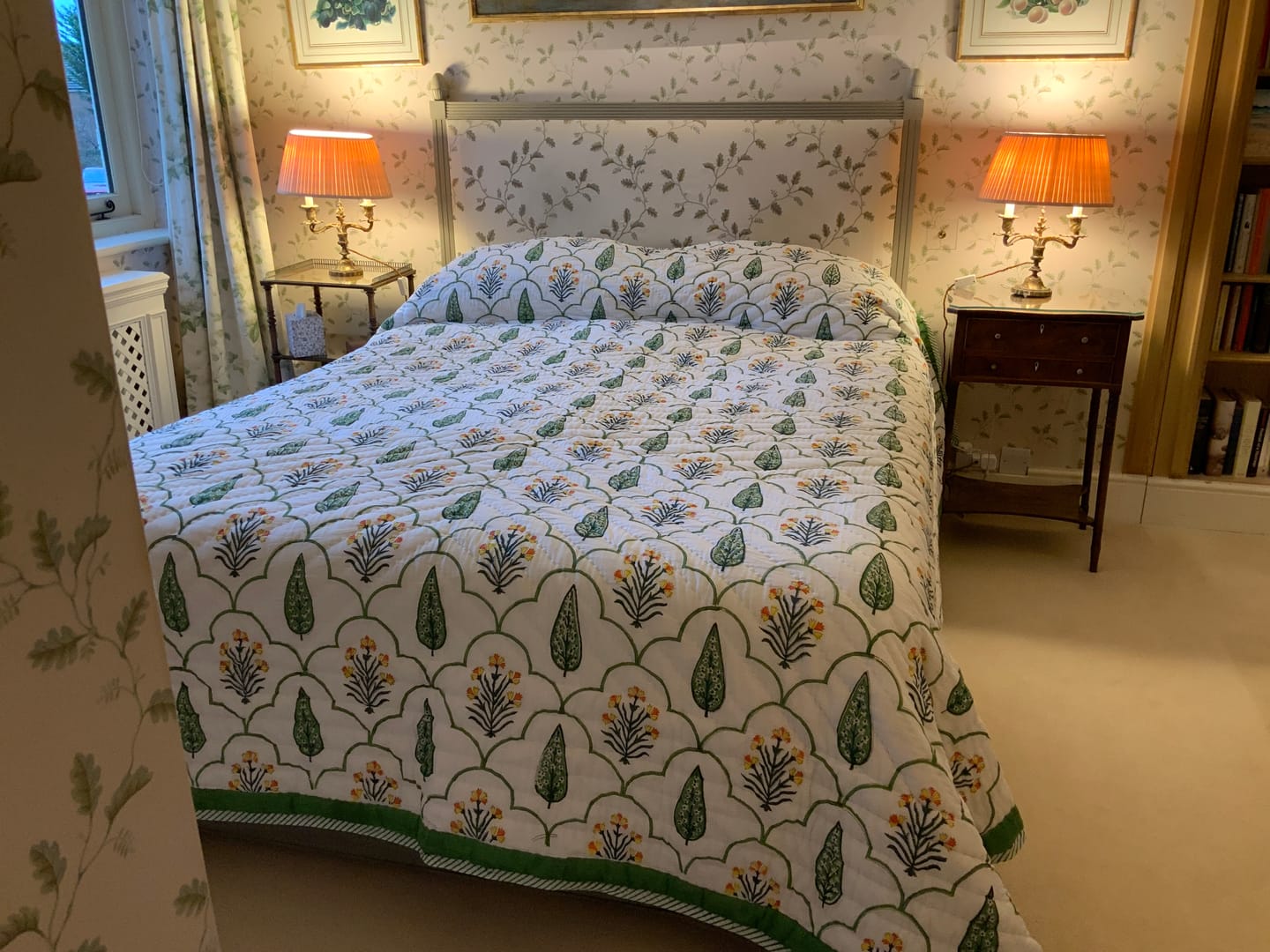 Customer photo review of Floral Handstiched Organic Quilt