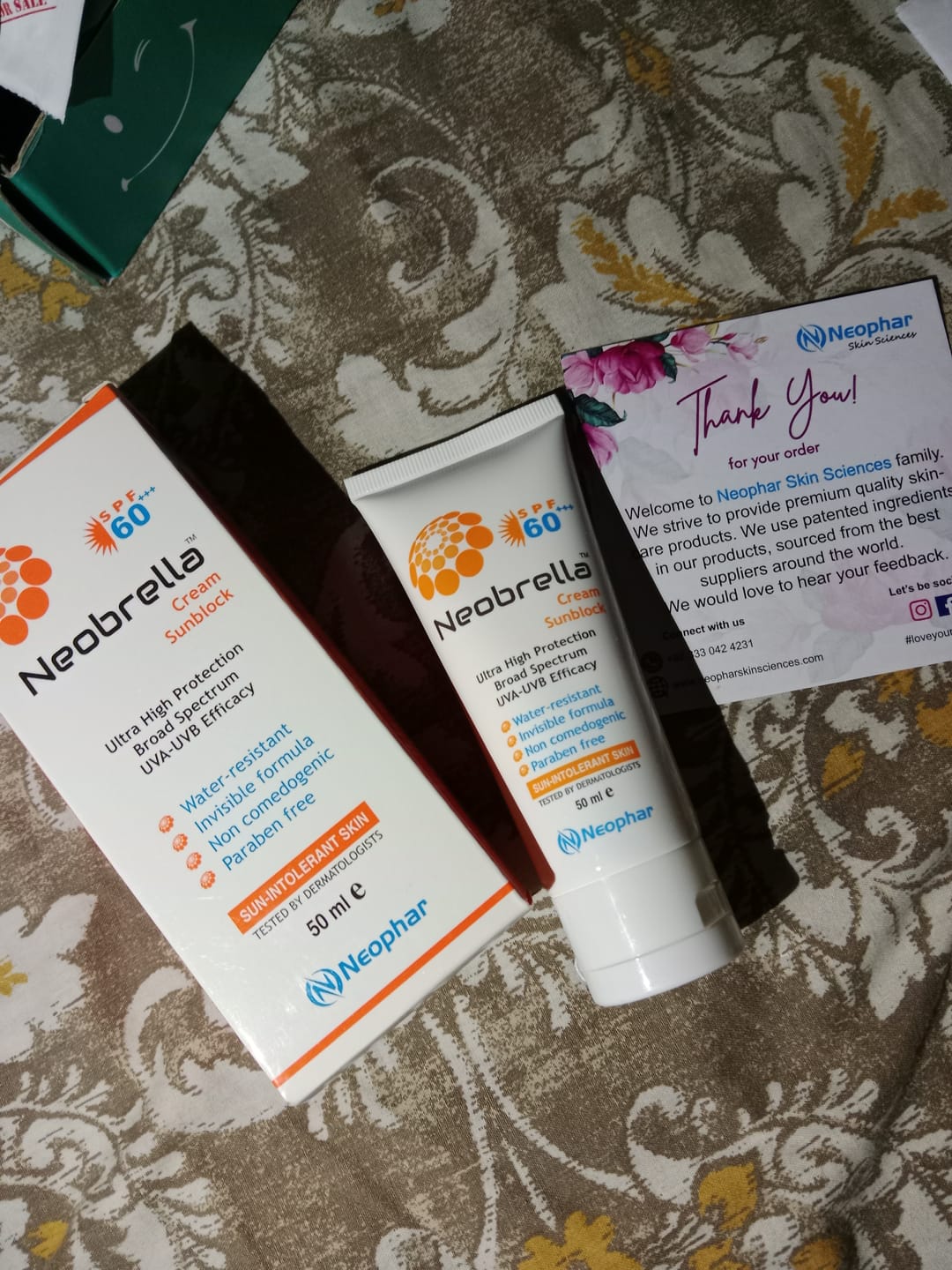 Customer photo review of Neobrella Sunblock Cream SPF60 PA+++