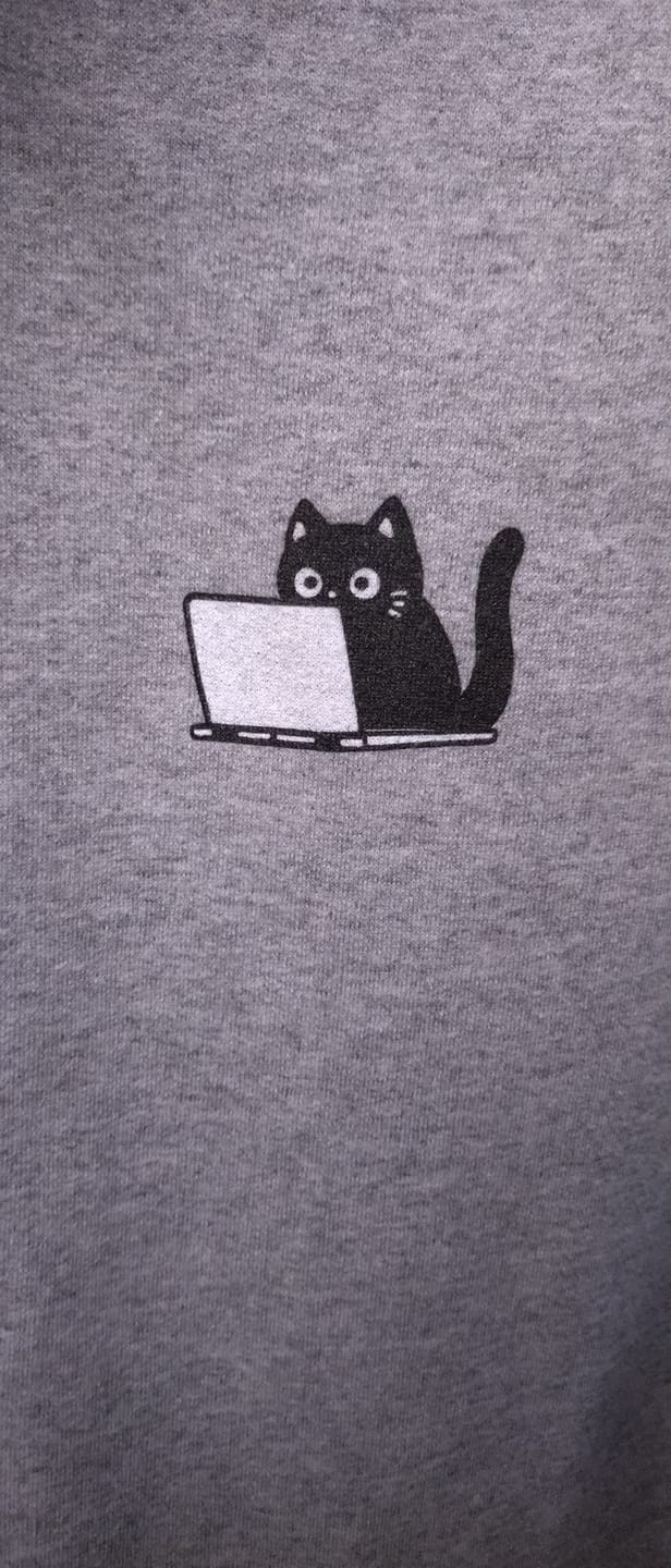 Customer photo review of The Coding Cat Zip Hoodie