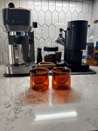 Customer photo review of FLUR Espresso Glasses