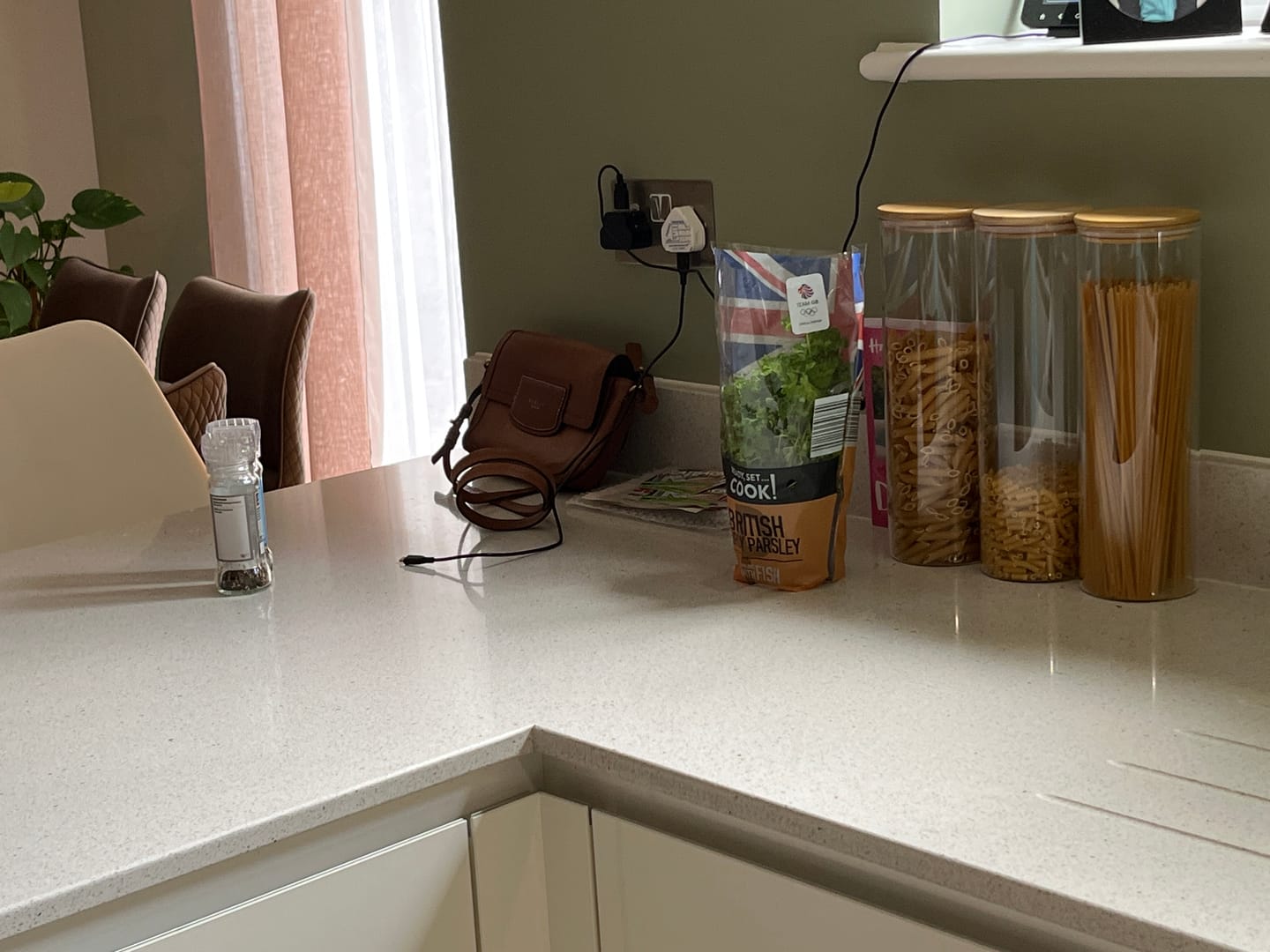 Customer photo review of Set of 3 2000 ML Bamboo Glass Pantry Jars