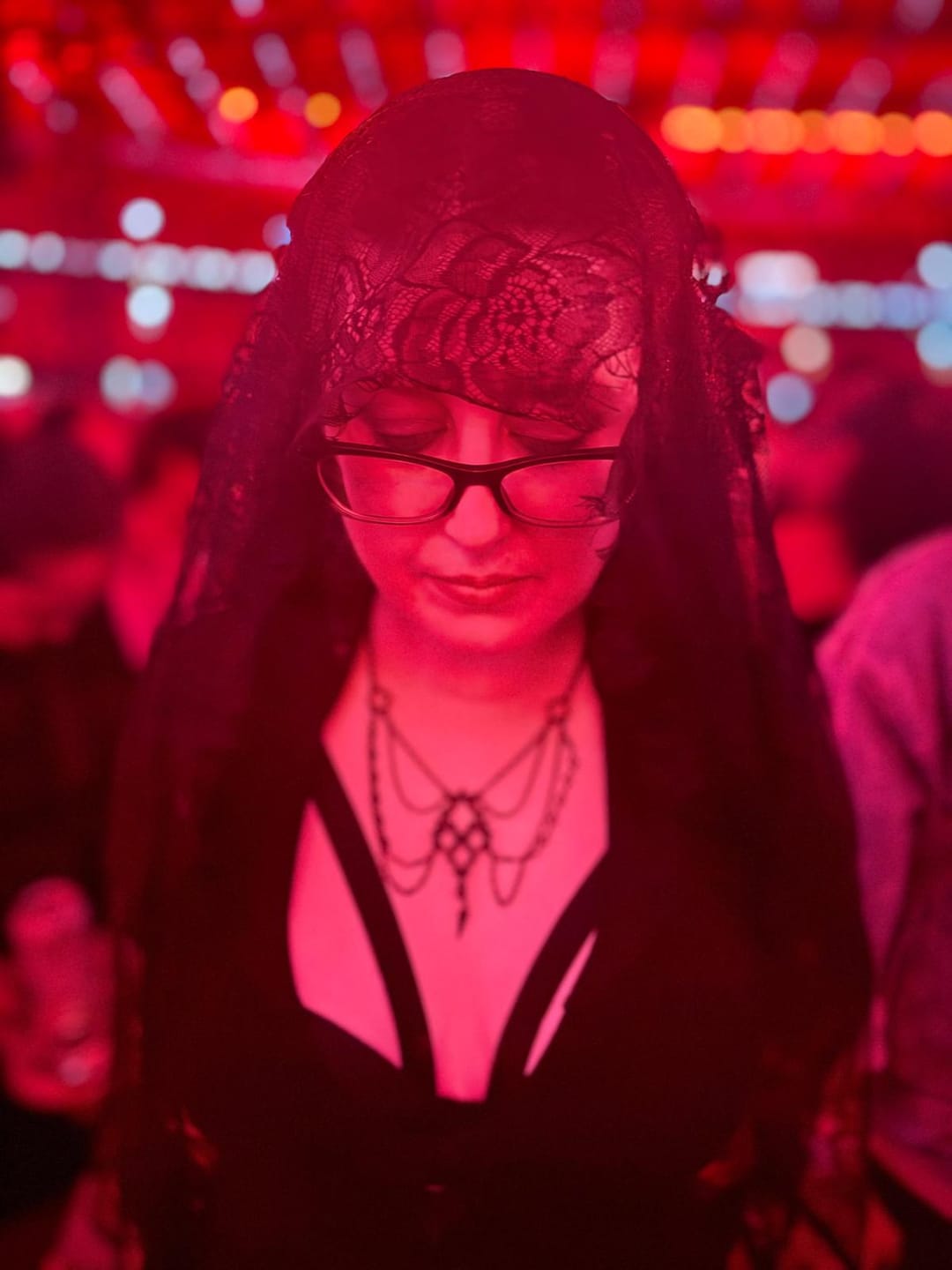Customer photo review of Shadow Sanctum Gothic Cathedral Layered Chain Necklace