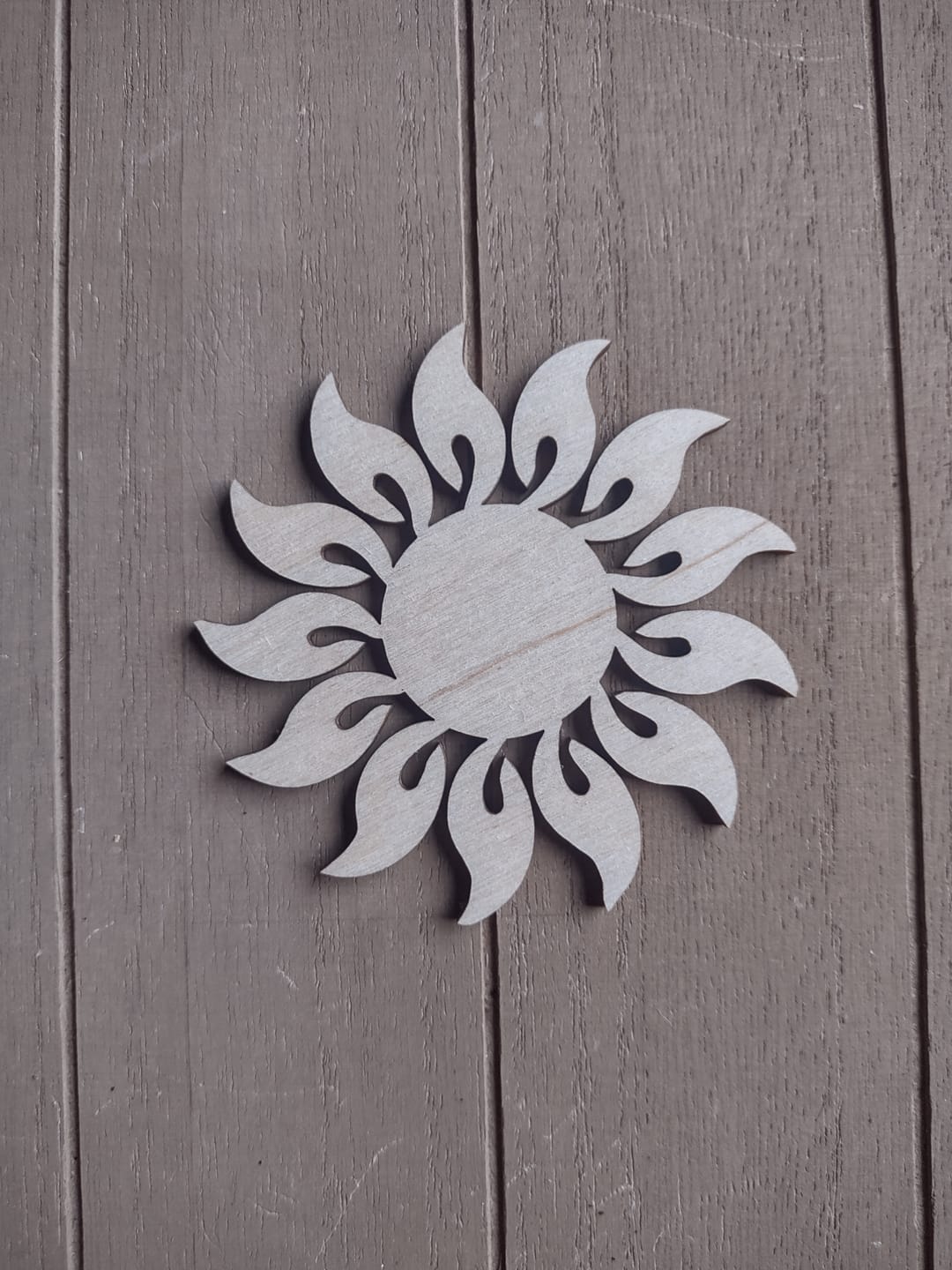 Customer photo review of Unfinished Wood Radiant Sun Silhouette | Summer | Celestial | Craft Cutout | up to 46"