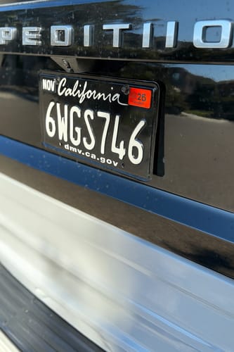 Customer photo review of 2011-2022 CALIFORNIA LICENSE PLATE DMV.CA.GOV - BLACK WITH WHITE TEXT 6"x12" (156.5mm x 305mm)