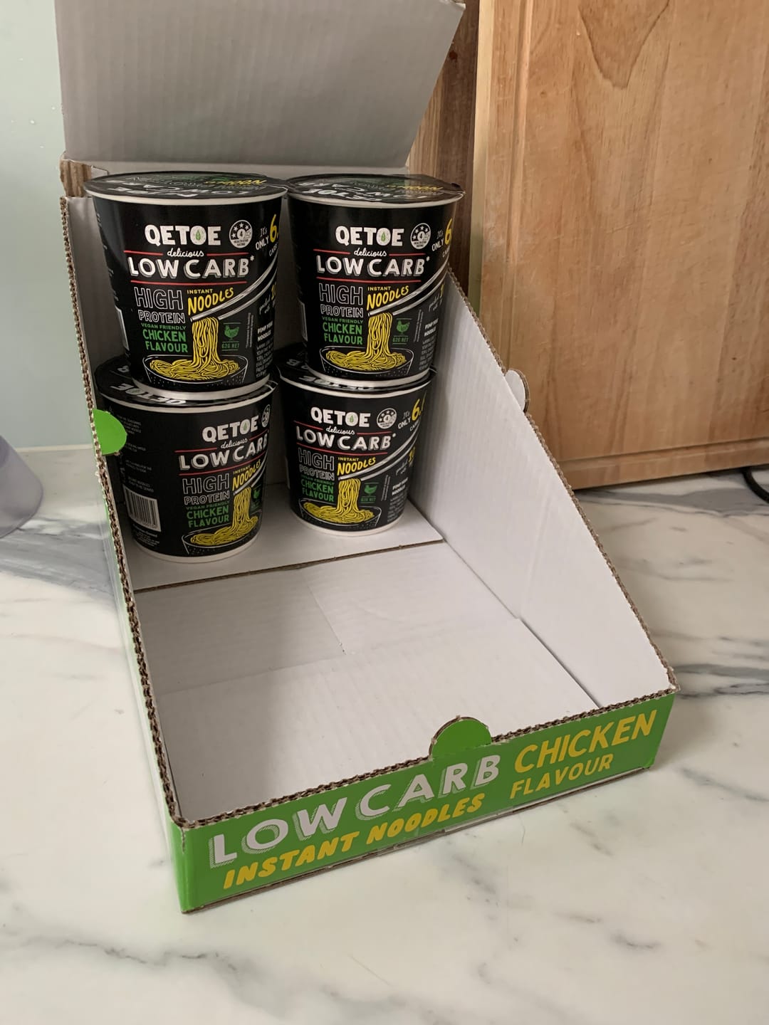 Customer photo review of Qetoe Low Carb High Protein Instant Cup Noodle - CHICKEN 6 PACK