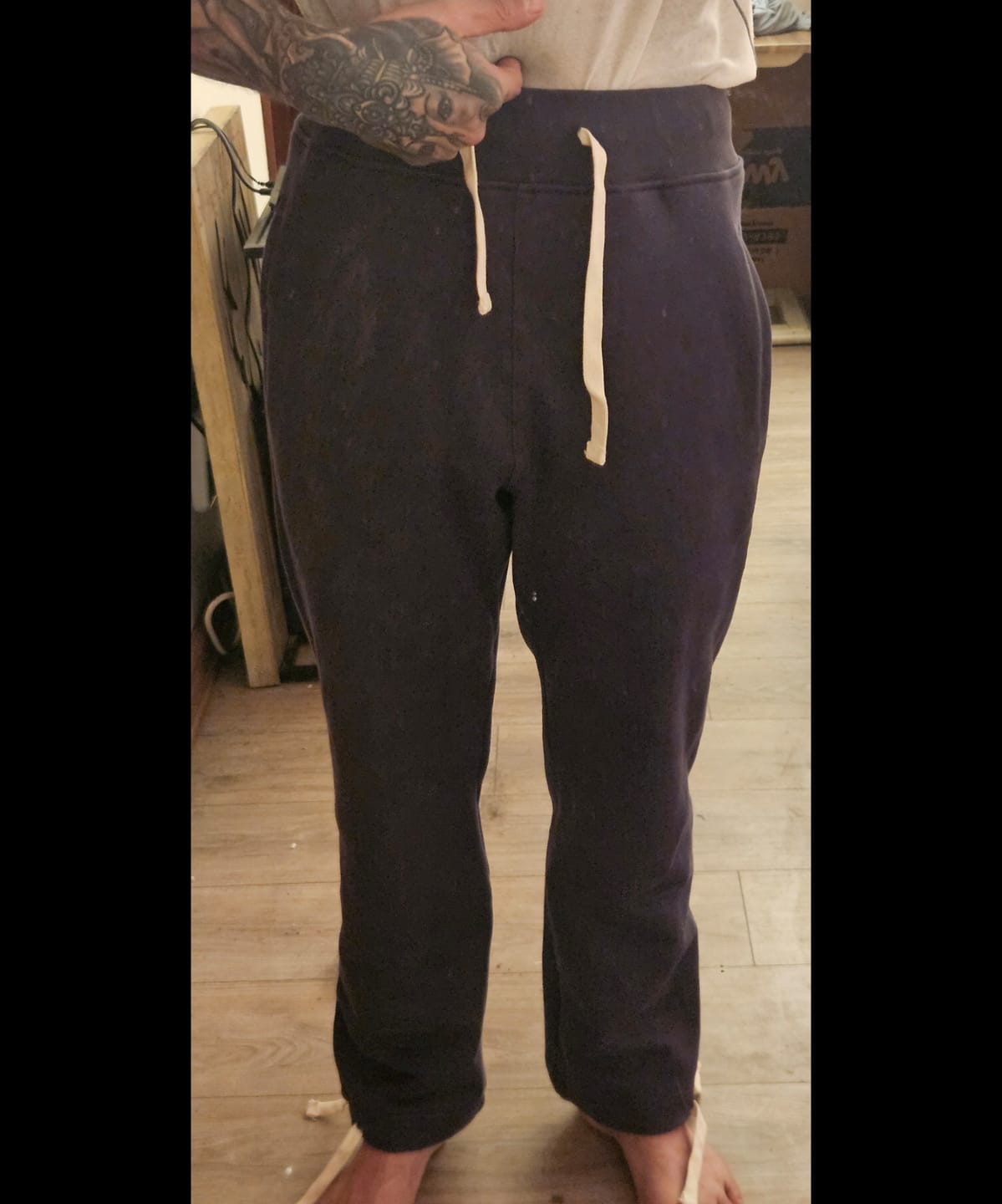 Customer photo review of 17.6 oz Heavyweight Terry Sweatpants - Black