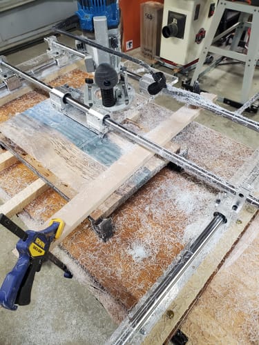 Customer photo review of Router Sled Acrylic Router Base & Brackets