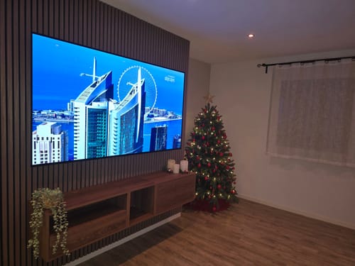 Customer photo review of Akustikpaneele Walnuss | 240 cm x 60 cm | Dreiseitig Echtholzfurnier