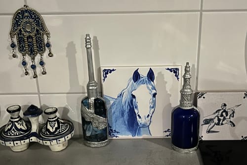 Customer photo review of Gepersonaliseerd Delfts Blauw Tegeltje – Upload Huisdier Foto