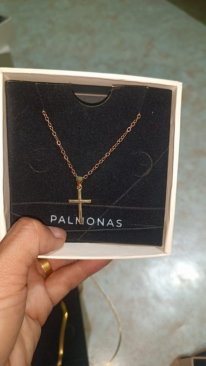 Customer photo review of Golden Cross Necklace