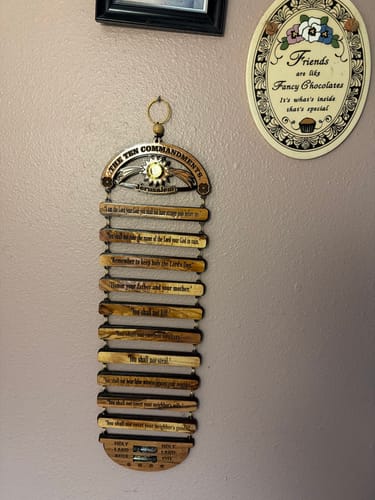 Customer photo review of NEW* Ten Commandments from the Holy Land Wall Hanging