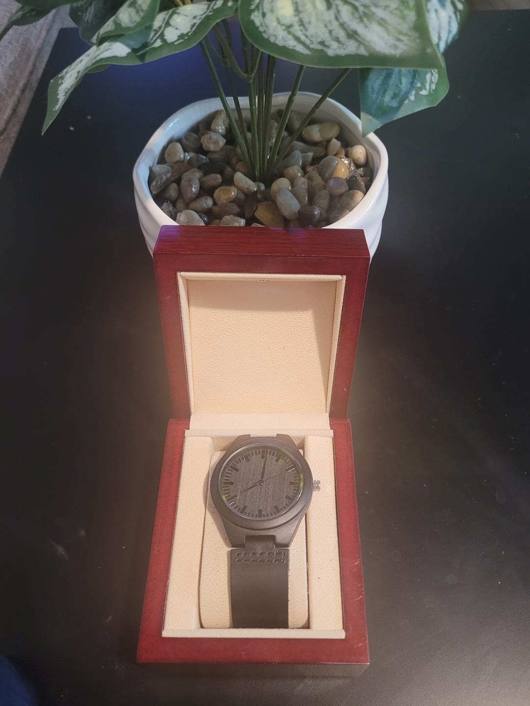 Customer photo review of To My Husband - Premium Engraved Wood Watch - SS568H