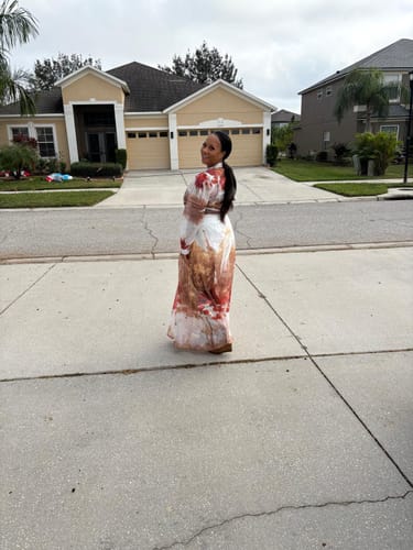 Customer photo review of Eden Linen Blossom Skirt Set