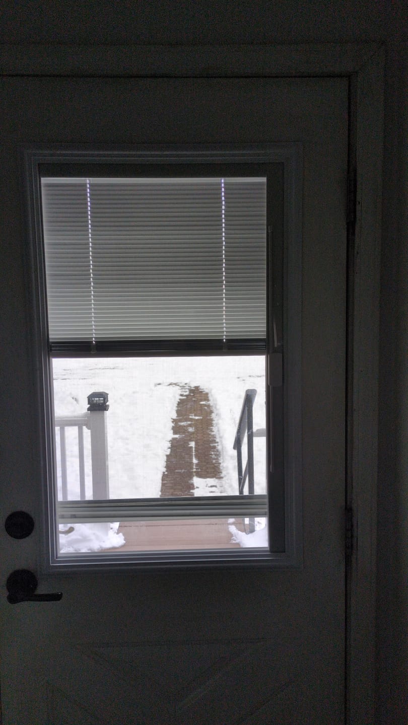 Customer photo review of Raise & Lower Blinds Glass and Frame Kit (Half Lite)