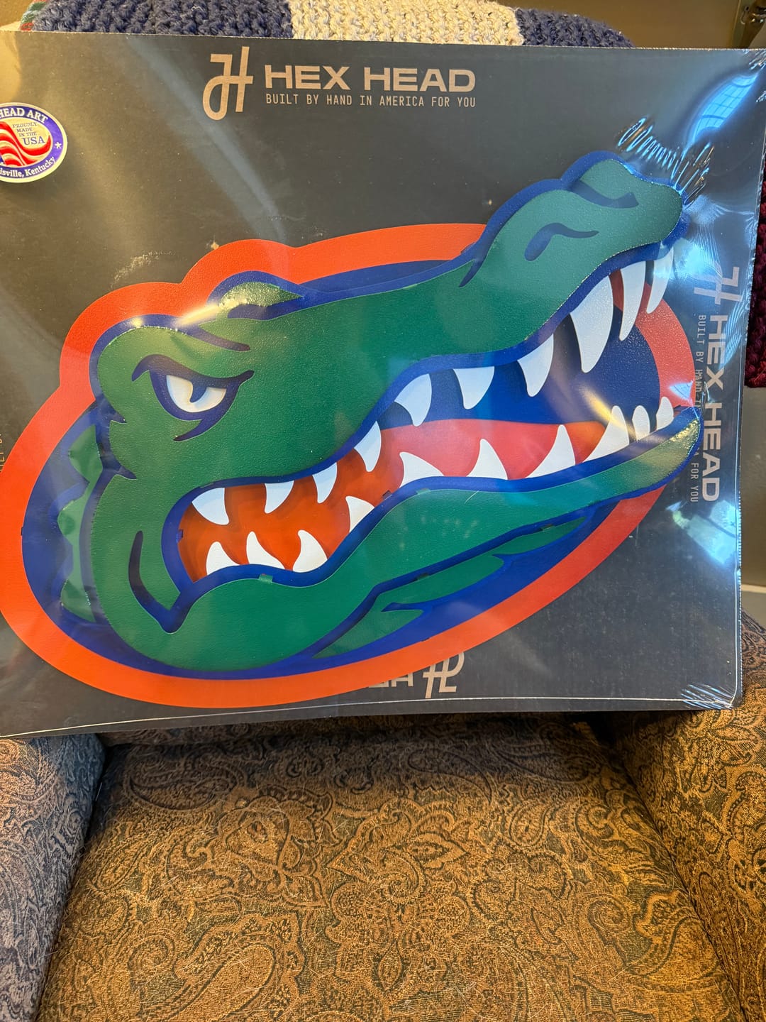 Customer photo review of Florida Gators "GATOR HEAD"  3D Vintage Metal Wall Art