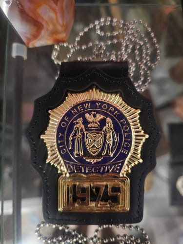Customer photo review of NYPD New York Police Detective Badge Solid Copper Replica Movie Props With No.5128