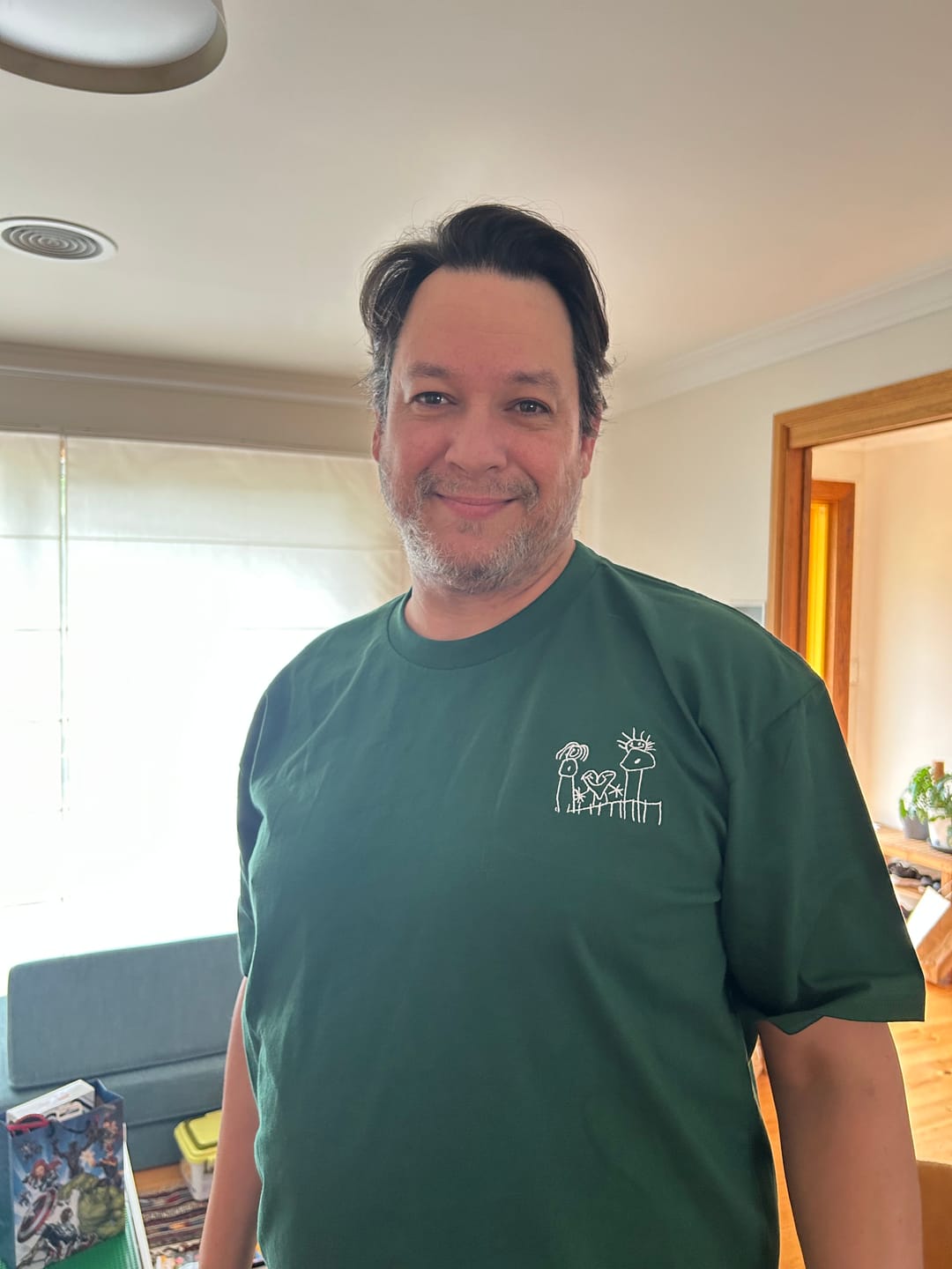 Customer photo review of CUSTOM Men's Kid's Drawing T-shirt
