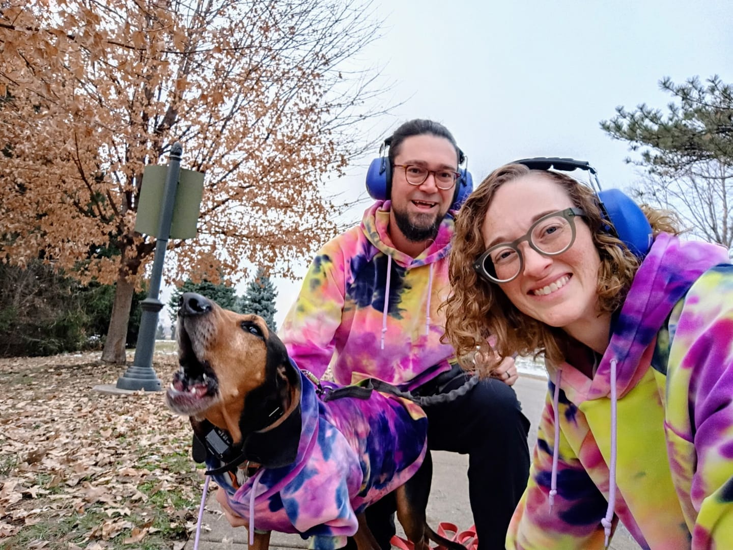 Customer photo review of Decibel Defense Safety Earmuffs in Purple