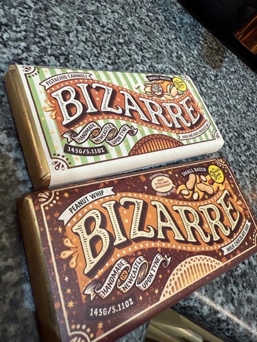 Customer photo review of *Levelled up* Pistachio Cannoli Inspired Bizarre chocolate bar 145g