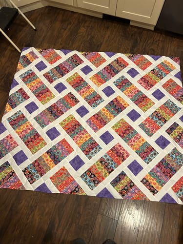 Customer photo review of Crazy Daisy Pre-Cut Quilt Kit