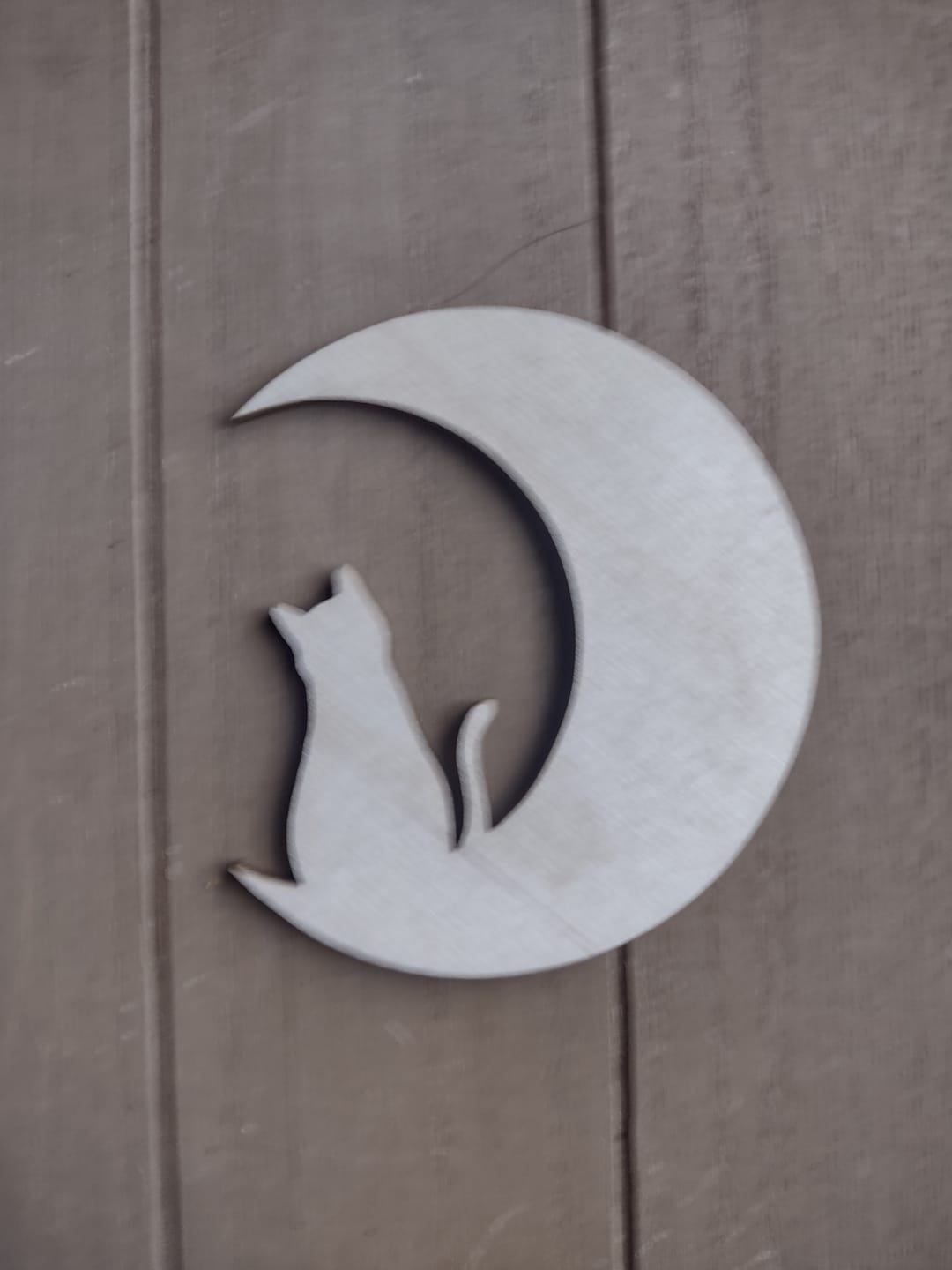 Customer photo review of Unfinished Wood Cat and Moon Silhouette Shape - Craft - up to 46"