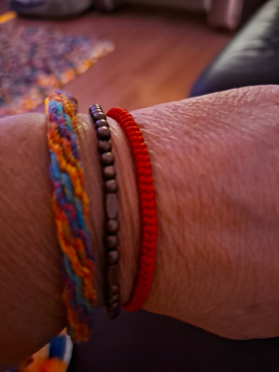 Customer photo review of Buddha Stones Wealth Self Care Copper Brass Beads Design Couple Bracelet