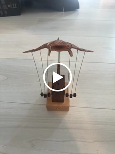 Customer video review of MarinerPoet™ Handcrafted Wooden Manta Ray Automaton