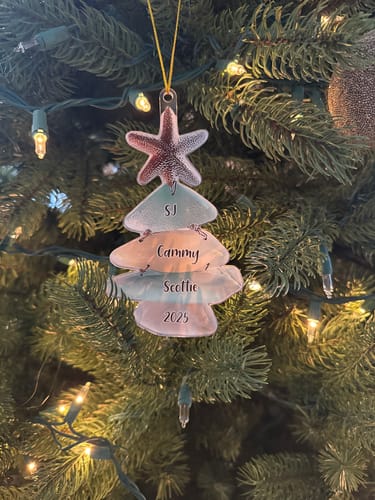 Customer photo review of Family Sea Glass Christmas Tree - Personalized Family Ornament