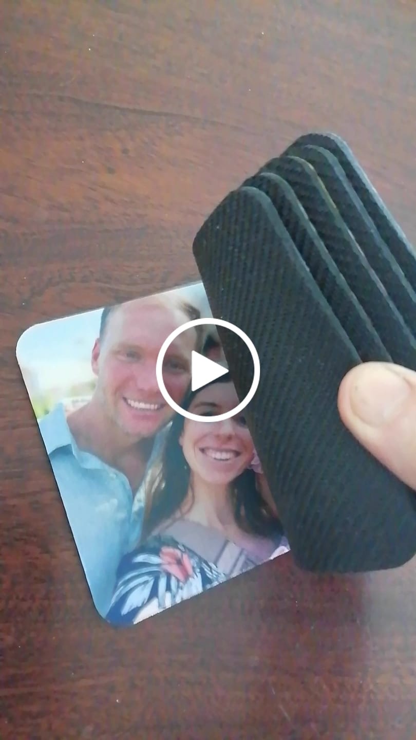 Customer video review of 6 x Rubber Photo Coasters (Square or Round)